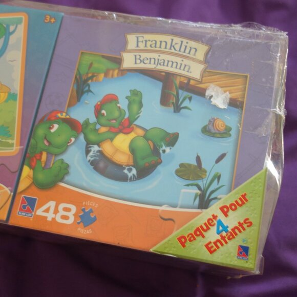 Vintage Sure-Lox Barney Doodlebops & Franklin Benjamin Puzzles New Never Used - Picture 4 of 16